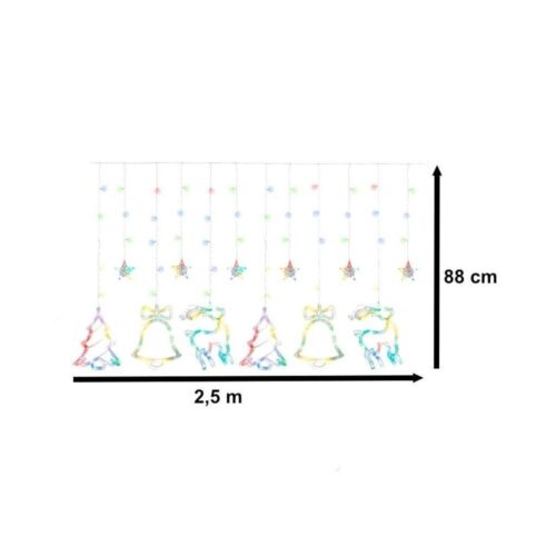 Flerfärgade LED-rengardinljus – festlig inomhusdekoration (2,5 M)