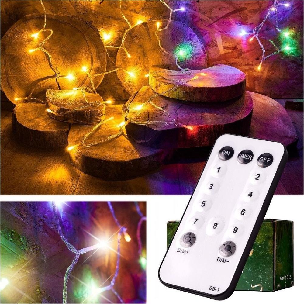 LED String Lights 10M 100 LED med fjärrkontroll, Flerfärgad/Varmvit, Juldekor