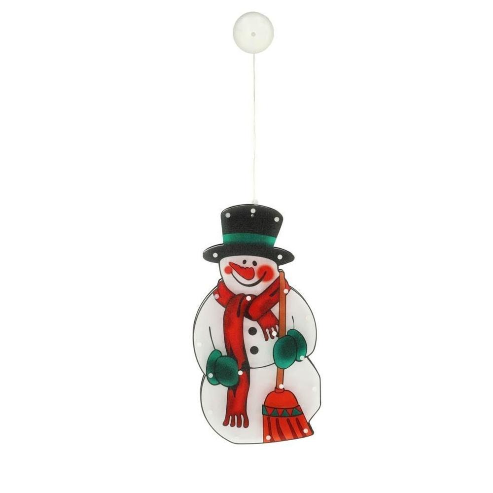 Illuminating Snowman LED Pendelljus, 45cm, fönsterdekoration, batteridriven