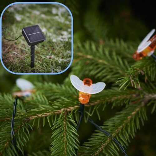 Romantisk 30 LED Solar Bee String Lights, 4,5 M utomhus trädgårdsdekor