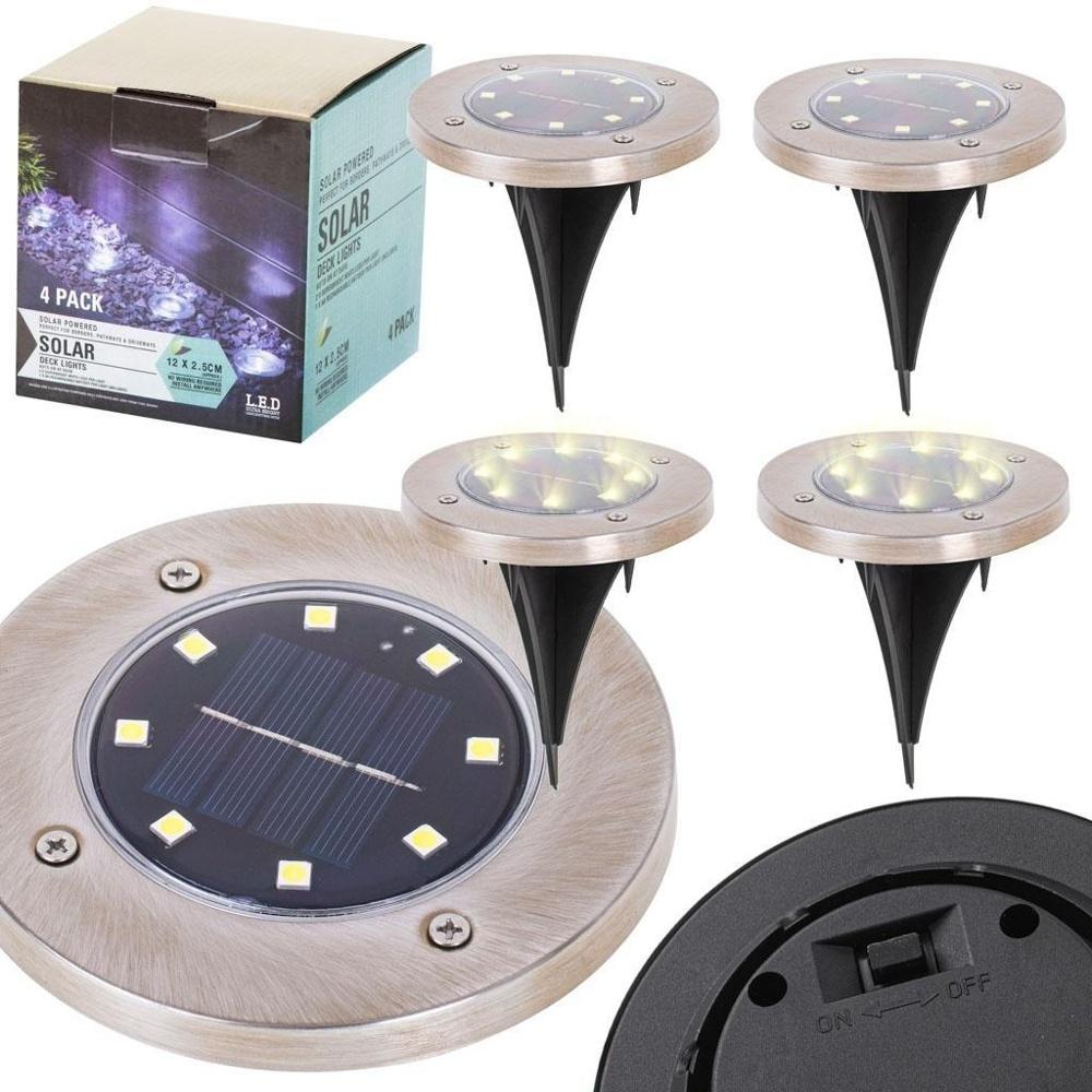 Solar Garden Path Lights – 8 LED varmvita, 4 Pack- Dusk to Dawn