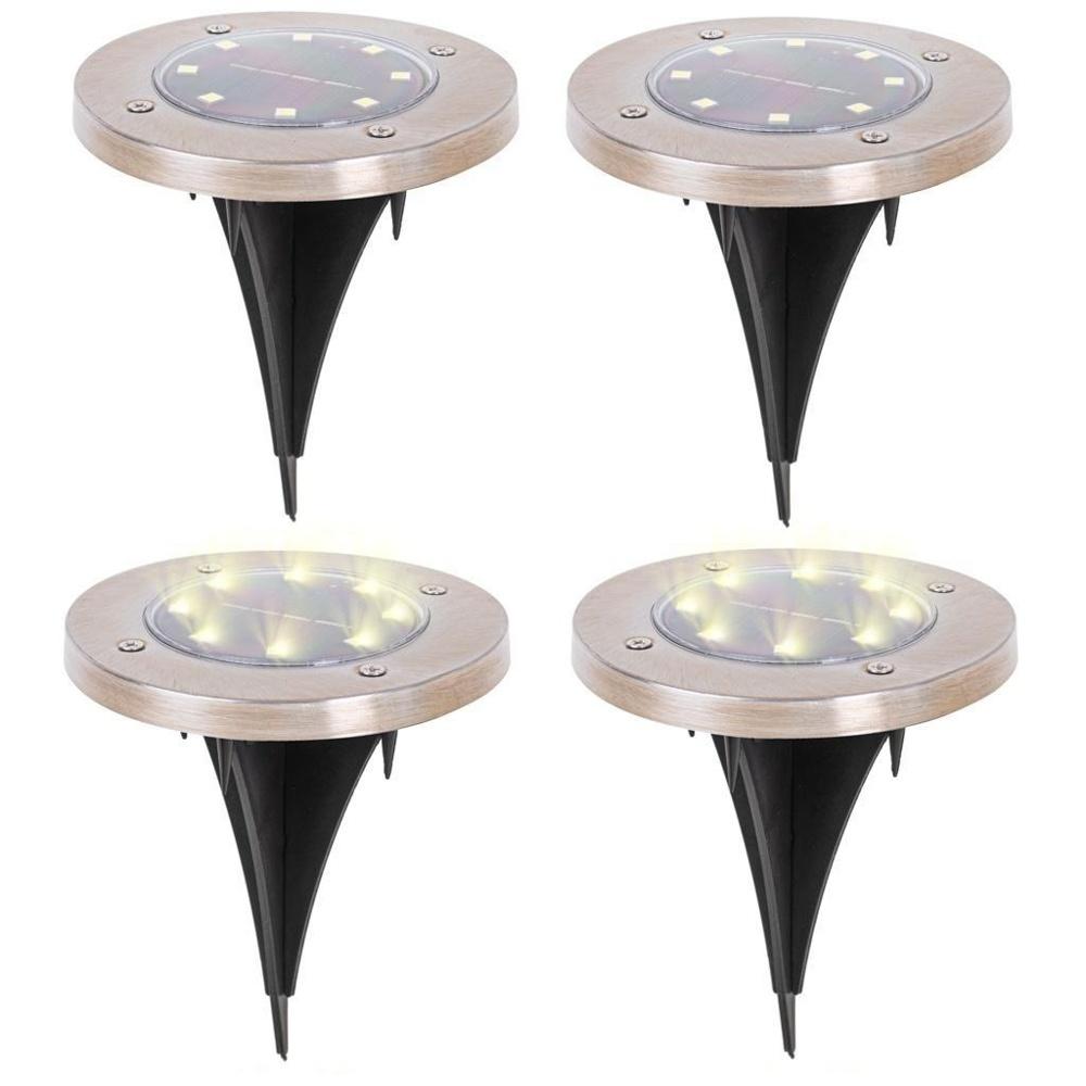 Solar Garden Path Lights – 8 LED varmvita, 4 Pack- Dusk to Dawn