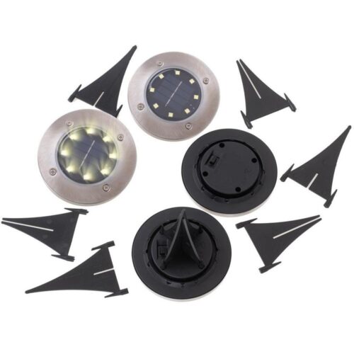 Solar Garden Path Lights – 8 LED varmvita, 4 Pack- Dusk to Dawn