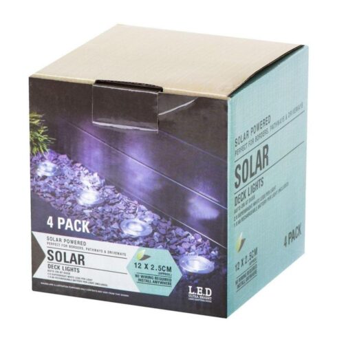 Solar Garden Path Lights – 8 LED varmvita, 4 Pack- Dusk to Dawn