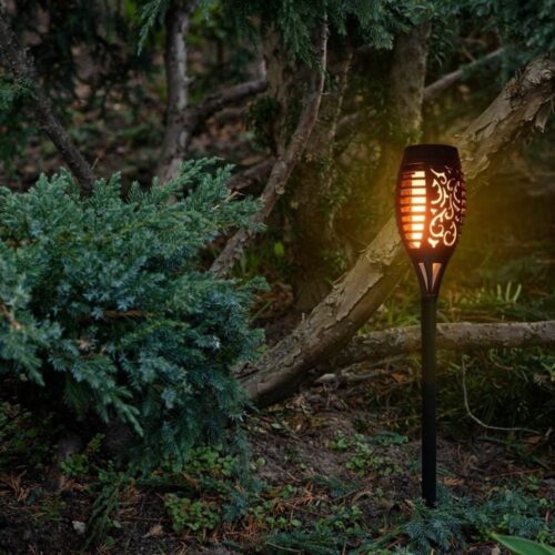 4-pack Solar Garden Torch Lights med 12 LED för Pathway Lighting