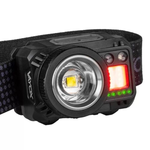 Vayox VA0098 Professional Pannlampa: XPG3 LED, COB Light, Zoom, Rörelsesensor, Uppladdningsbar