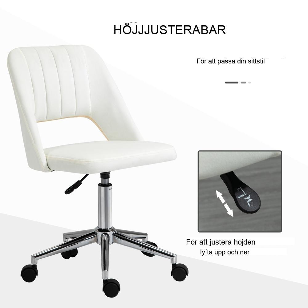 Ergonomisk beige snurrstol – Justerbar i höjdled för kontor och vardagsrum