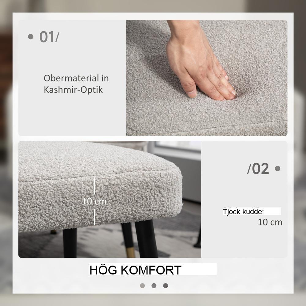 Cashmere Look Fotpall med stålben – Moderna och bekväma sittplatser