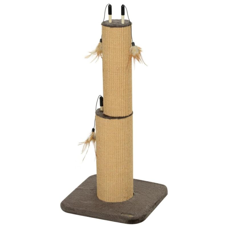 Jute skrapstolpe med fjädrar – Cat Tower för stretching och lek (78cm)