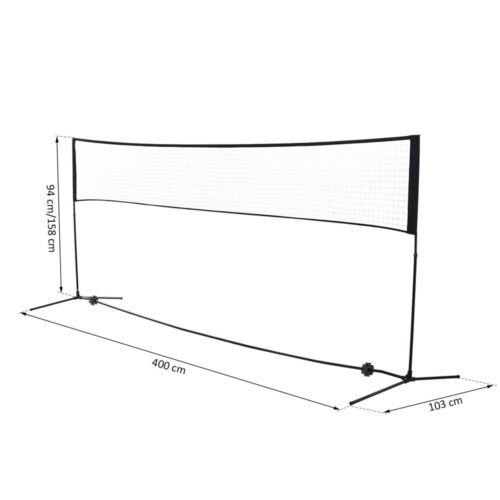 Bärbart badminton volleyboll tennisnät, justerbar höjd, hållbart utomhussportnät för trädgård och lek