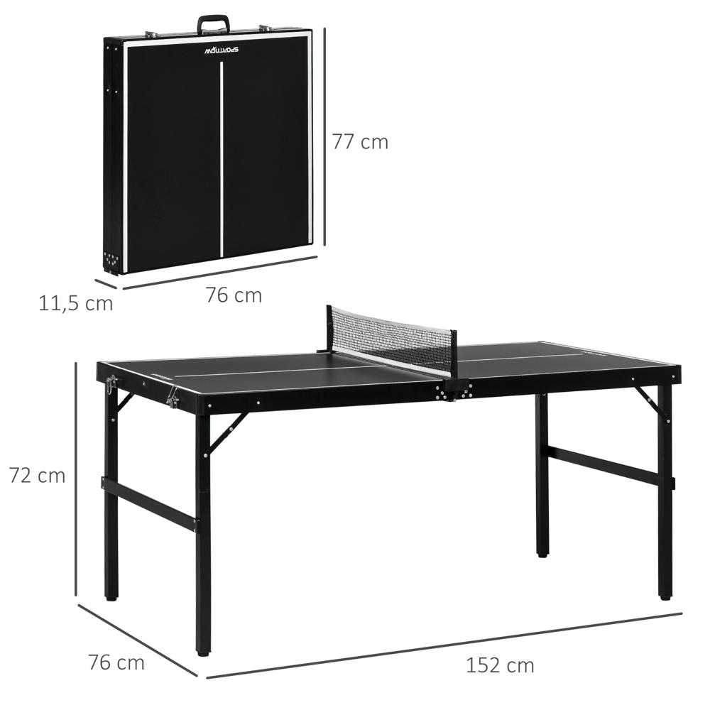 Soozier Mini hopfällbart bordtennisset – aluminiumram, utomhusspel inomhus för hem, familj och fester