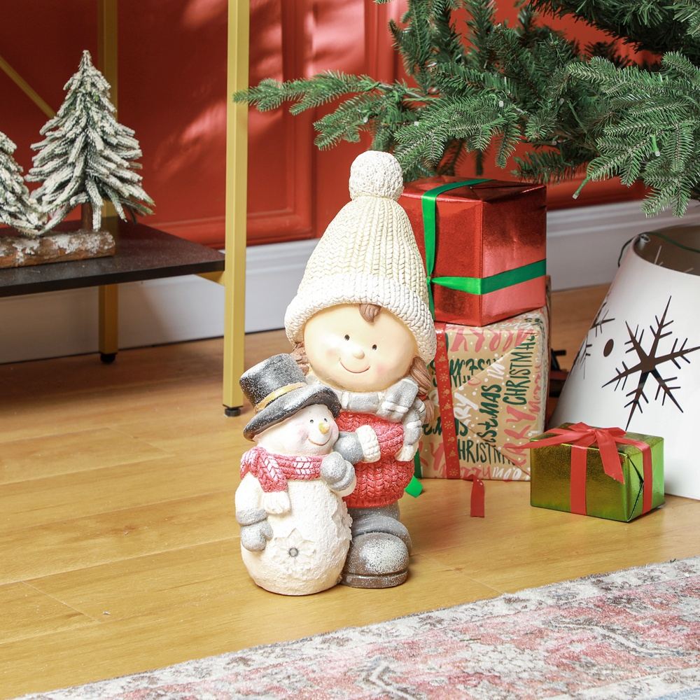 Bedårande LED Gnome Snowman Figur, 45,5 cm juldekoration för inomhus/utomhusbruk