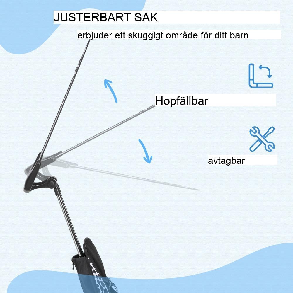 6-i-1 trehjuling för barn 1-5 år, pushbar, solskydd, justerbar cykel