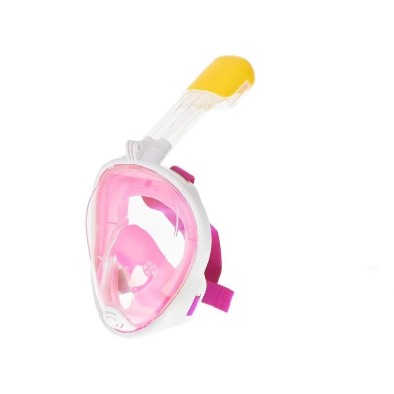 Full Face Snorkel Mask Rosa S/M – Panoramautsikt, Anti-Imma, Dry Top Tube