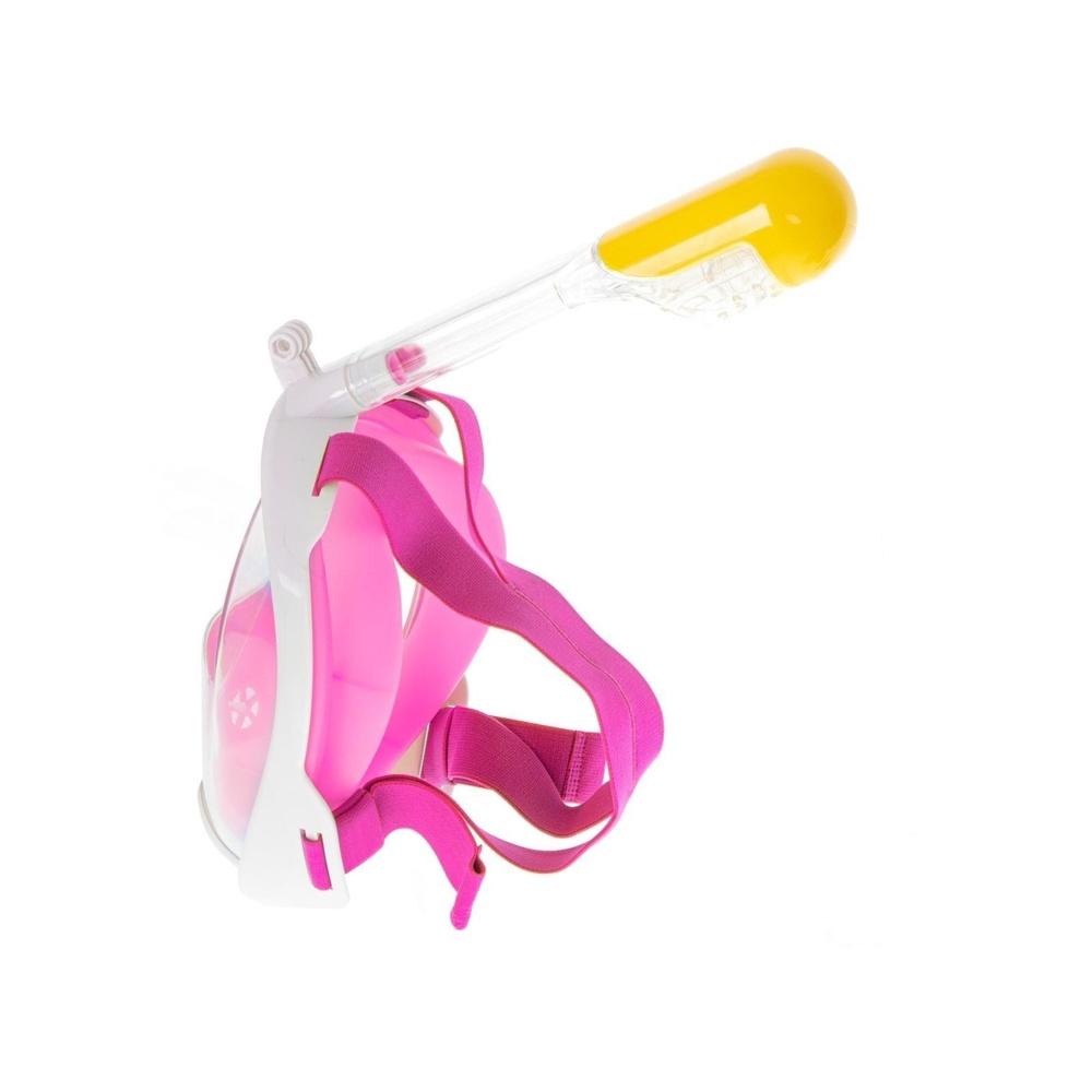 Full Face Snorkel Mask Rosa S/M – Panoramautsikt, Anti-Imma, Dry Top Tube