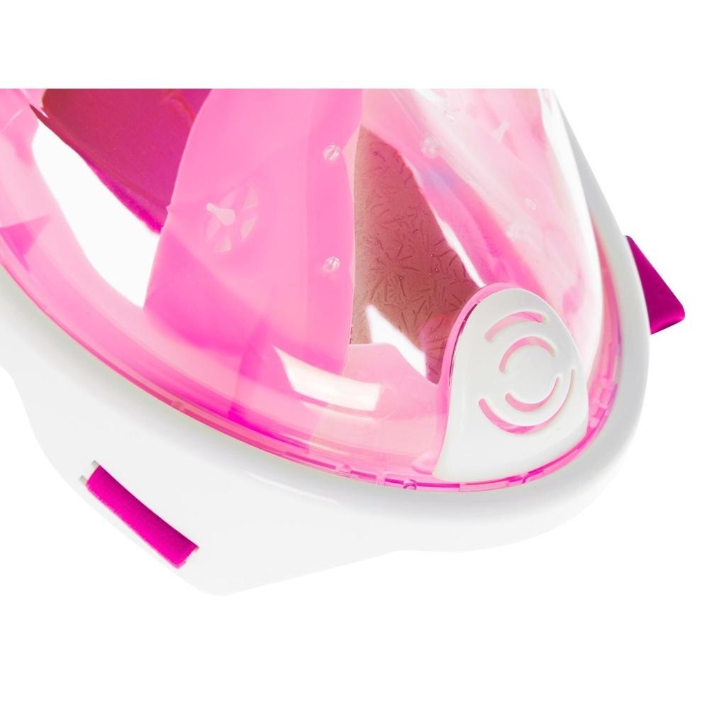 Full Face Snorkel Mask Rosa S/M – Panoramautsikt, Anti-Imma, Dry Top Tube