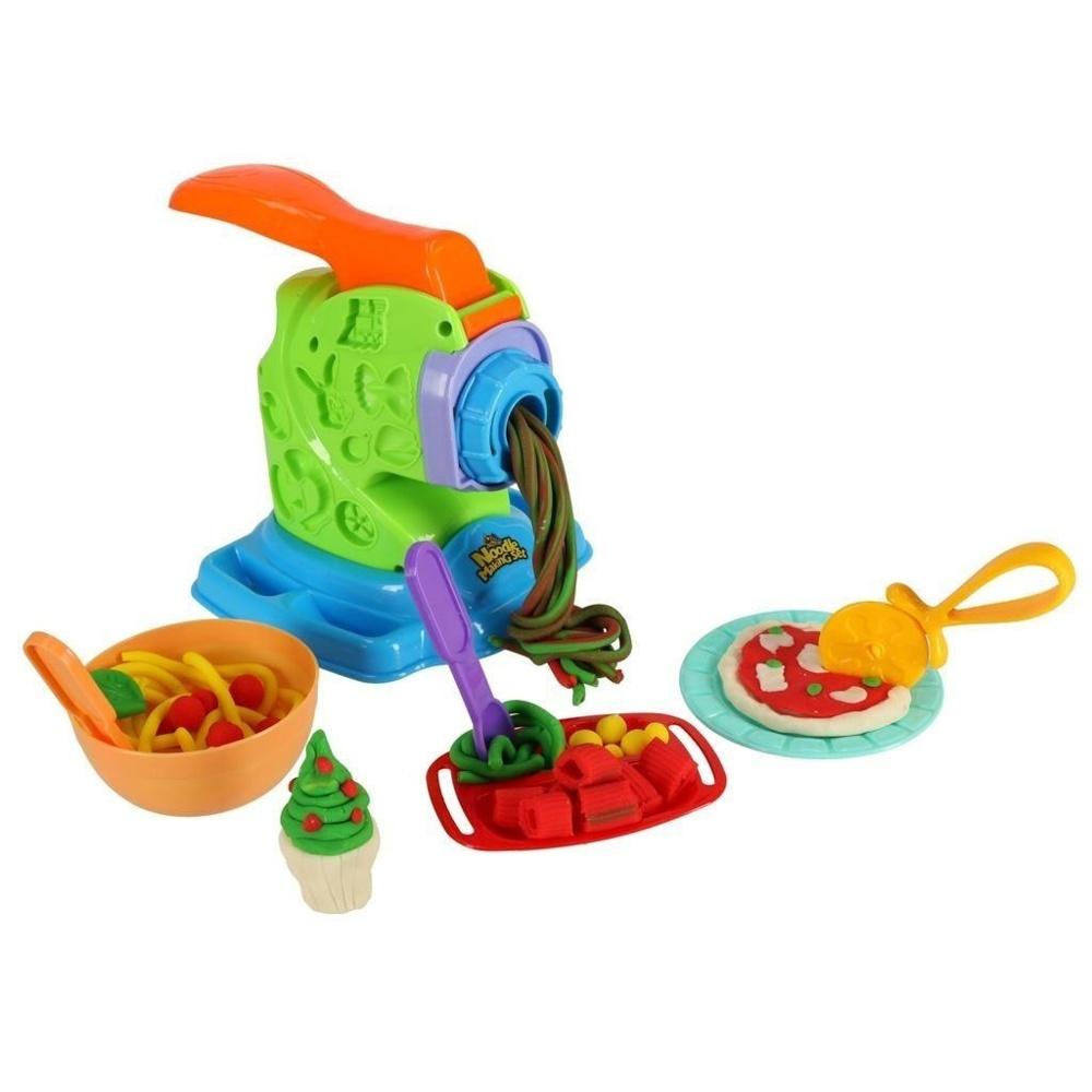 Kids Pasta Maker Play Set med plastdeg och tillbehör