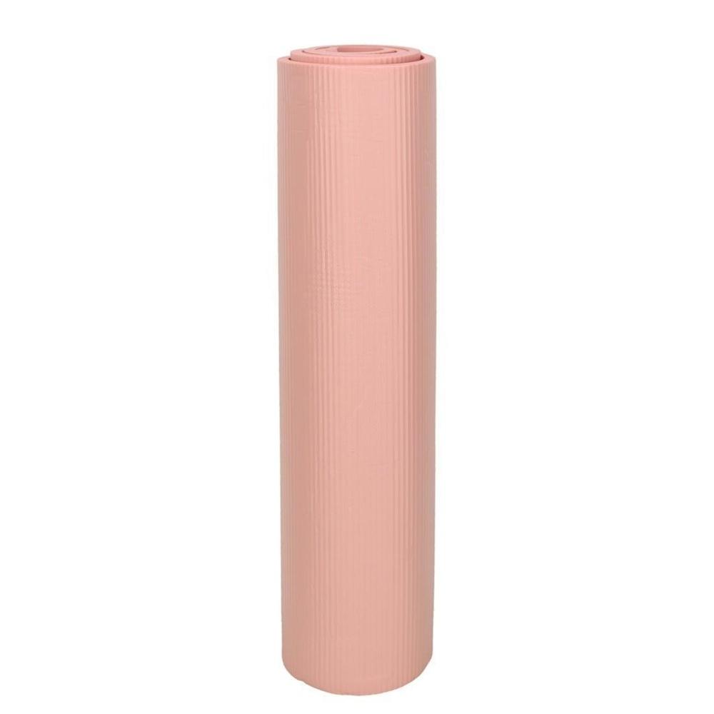 Tjock yogamatta 185x80cm, rosa, med väska för pilates och styrketräning