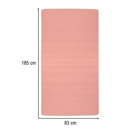 Tjock yogamatta 185x80cm, rosa, med väska för pilates och styrketräning