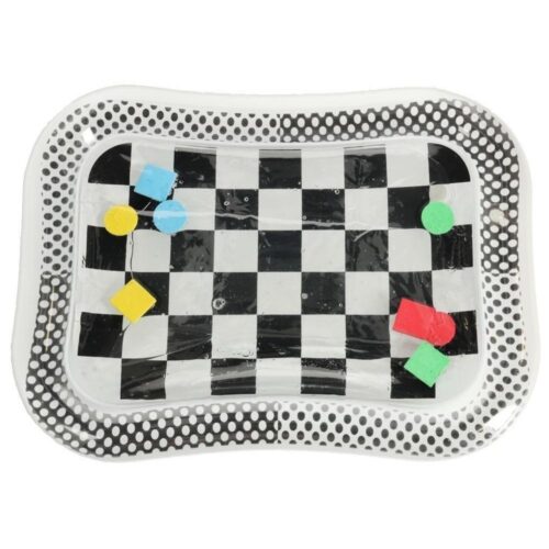 Uppblåsbar svart och vit schackbräde Vattenmatta för Baby Sensory Play 65x50cm