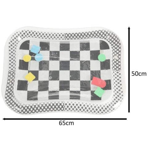 Uppblåsbar svart och vit schackbräde Vattenmatta för Baby Sensory Play 65x50cm