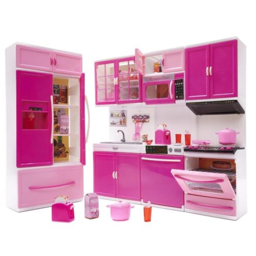 LED Doll Kitchen Lekset – 4-modulset med ljus och ljud