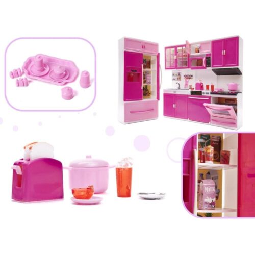 LED Doll Kitchen Lekset – 4-modulset med ljus och ljud