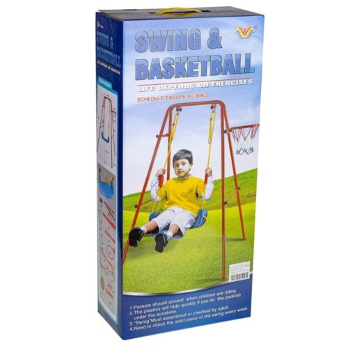 Heavy Duty Metal Garden Gung Set med basketbåge och boll