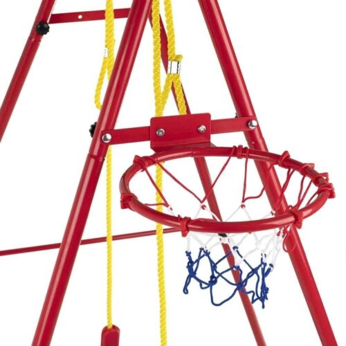 Heavy Duty Metal Garden Gung Set med basketbåge och boll