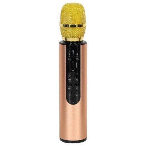 Rose Gold trådlös karaokemikrofon med Bluetooth och reverb