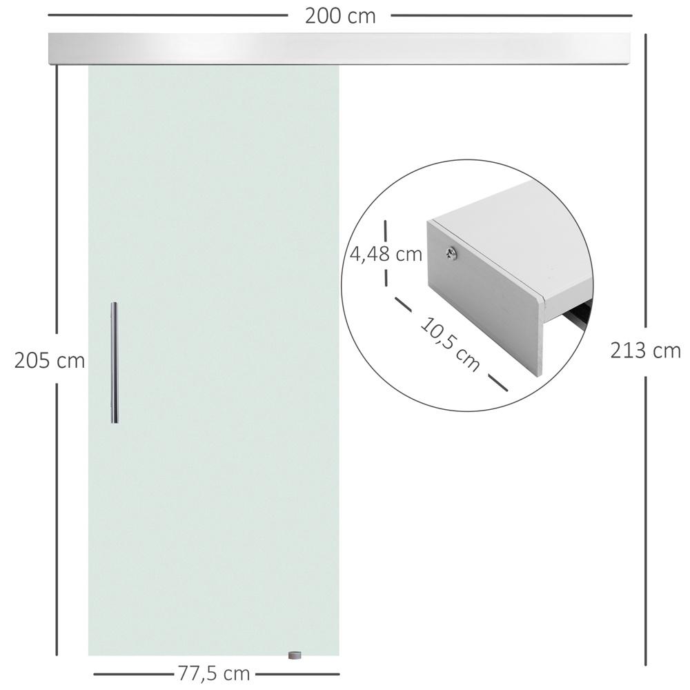 Modern skjutdörr i glas rumsavdelare 77,5x205cm – frostat glas