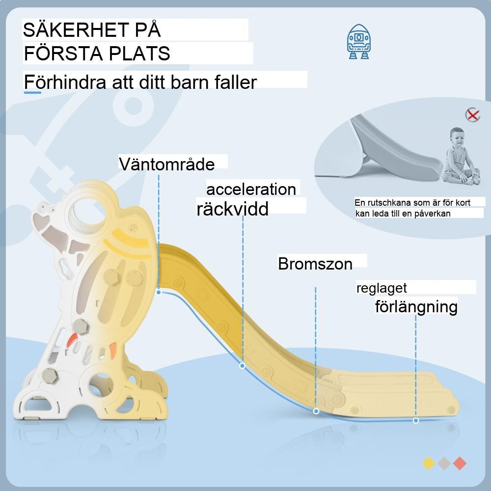 Rocket Design-rutschbana för småbarn, 1,5-3 år, lekset inomhus/utomhus