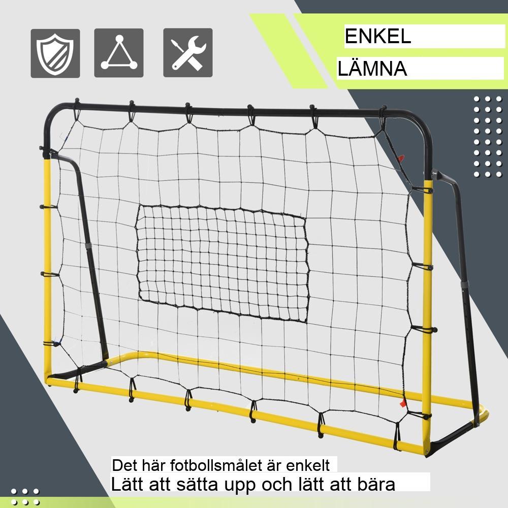 Justerbart Fotboll Basket Baseball Rebounder mål, Gul Svart