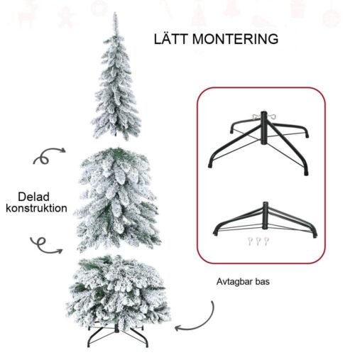 180 cm konstgjord gran med snö, 523 tips – realistisk julgransdekor