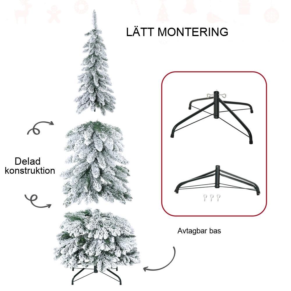 180 cm konstgjord gran med snö, 523 tips – realistisk julgransdekor