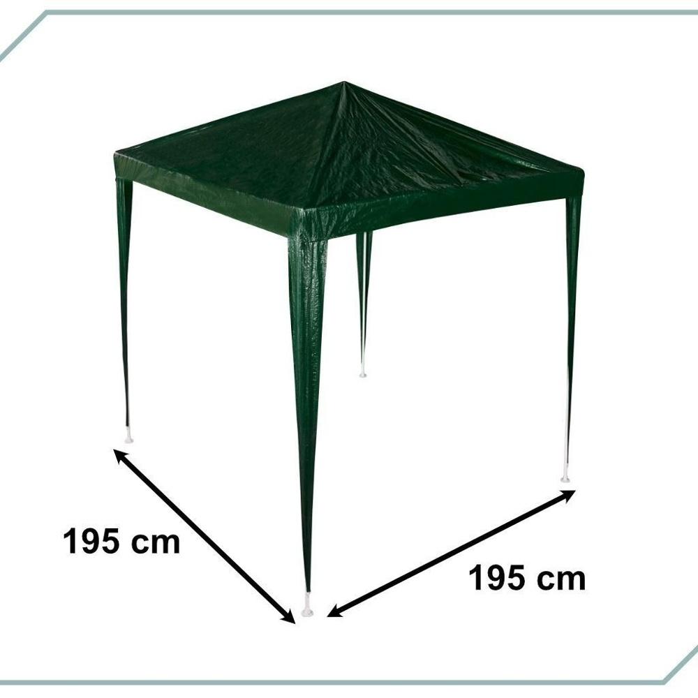 Green Commercial Event Gazebo Canopy – Metallram, 2×2 fot (1,95 m) Skydd mot sol och regn