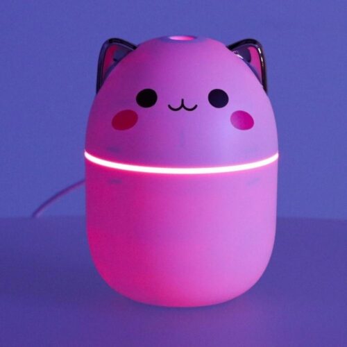 White Kitty USB luftfuktare och diffusor, 250 ml med konstant/intermittent dimma