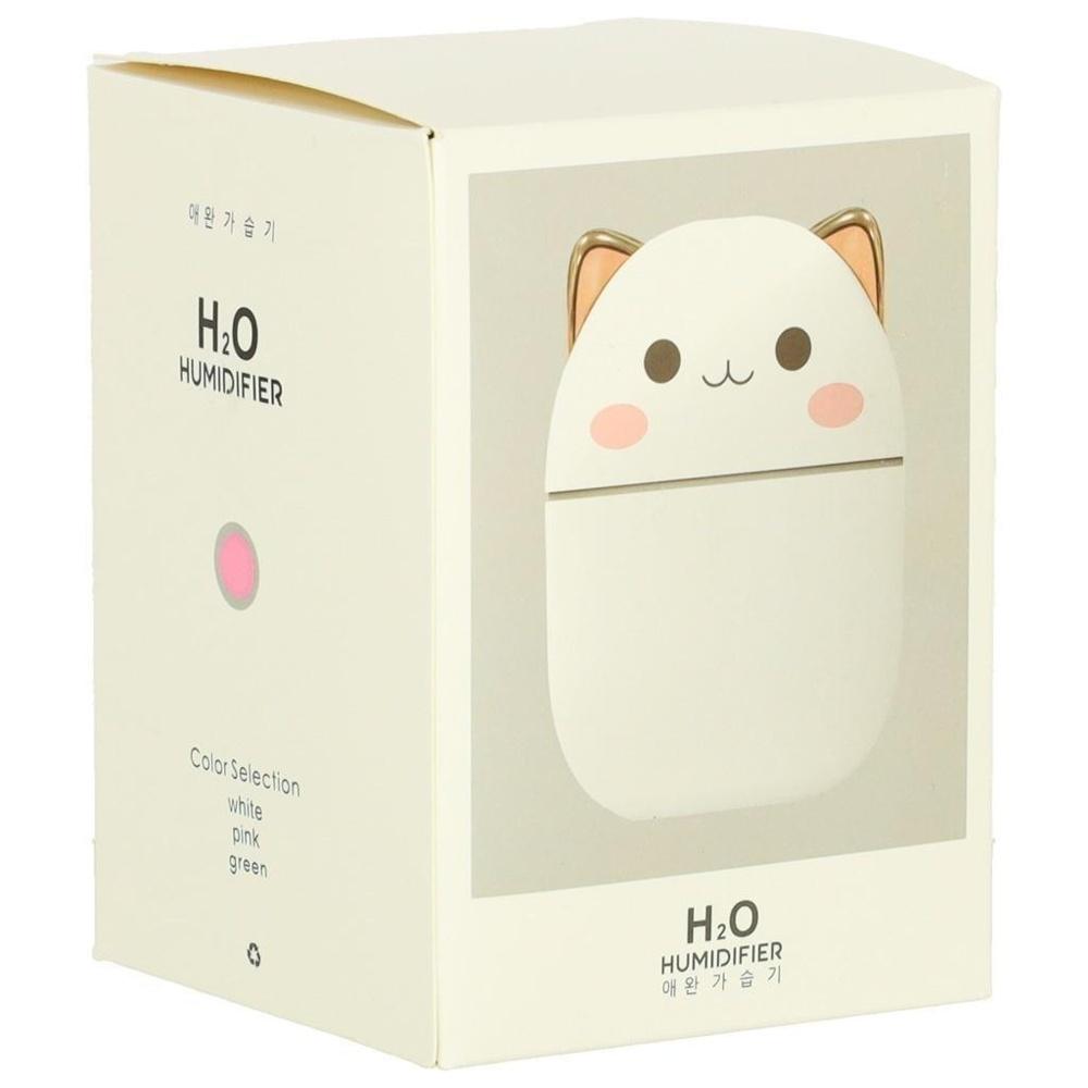 White Kitty USB luftfuktare och diffusor, 250 ml med konstant/intermittent dimma