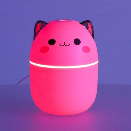 Pink Rose Cat Oil Diffuser Luftfuktare USB 250ml