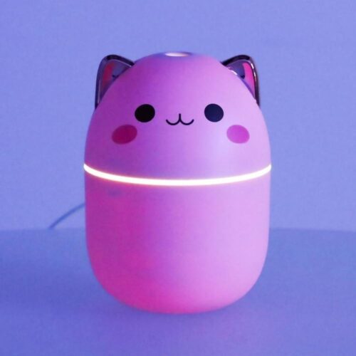 Pink Rose Cat Oil Diffuser Luftfuktare USB 250ml