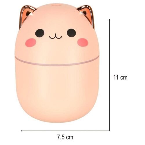 Pink Rose Cat Oil Diffuser Luftfuktare USB 250ml