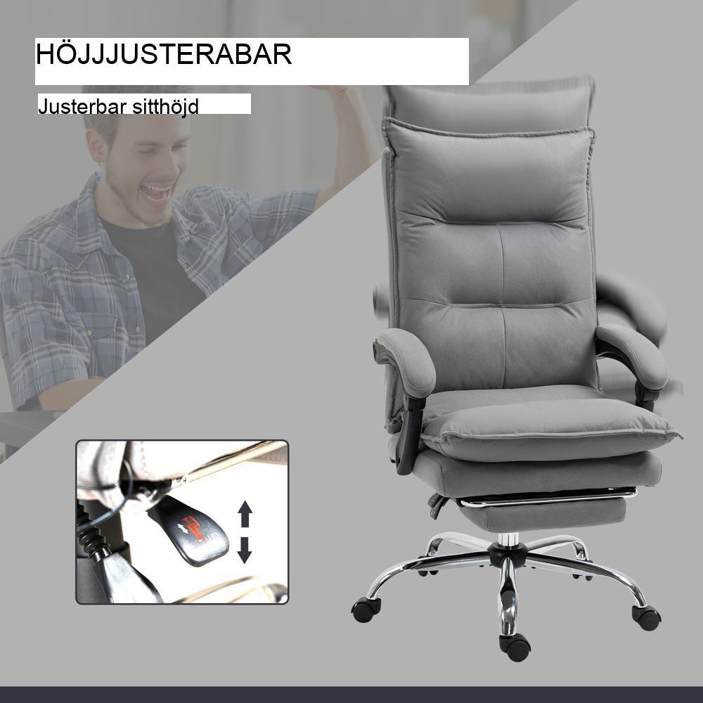 Ergonomisk massagekontorsstol med värme och justerbar höjd