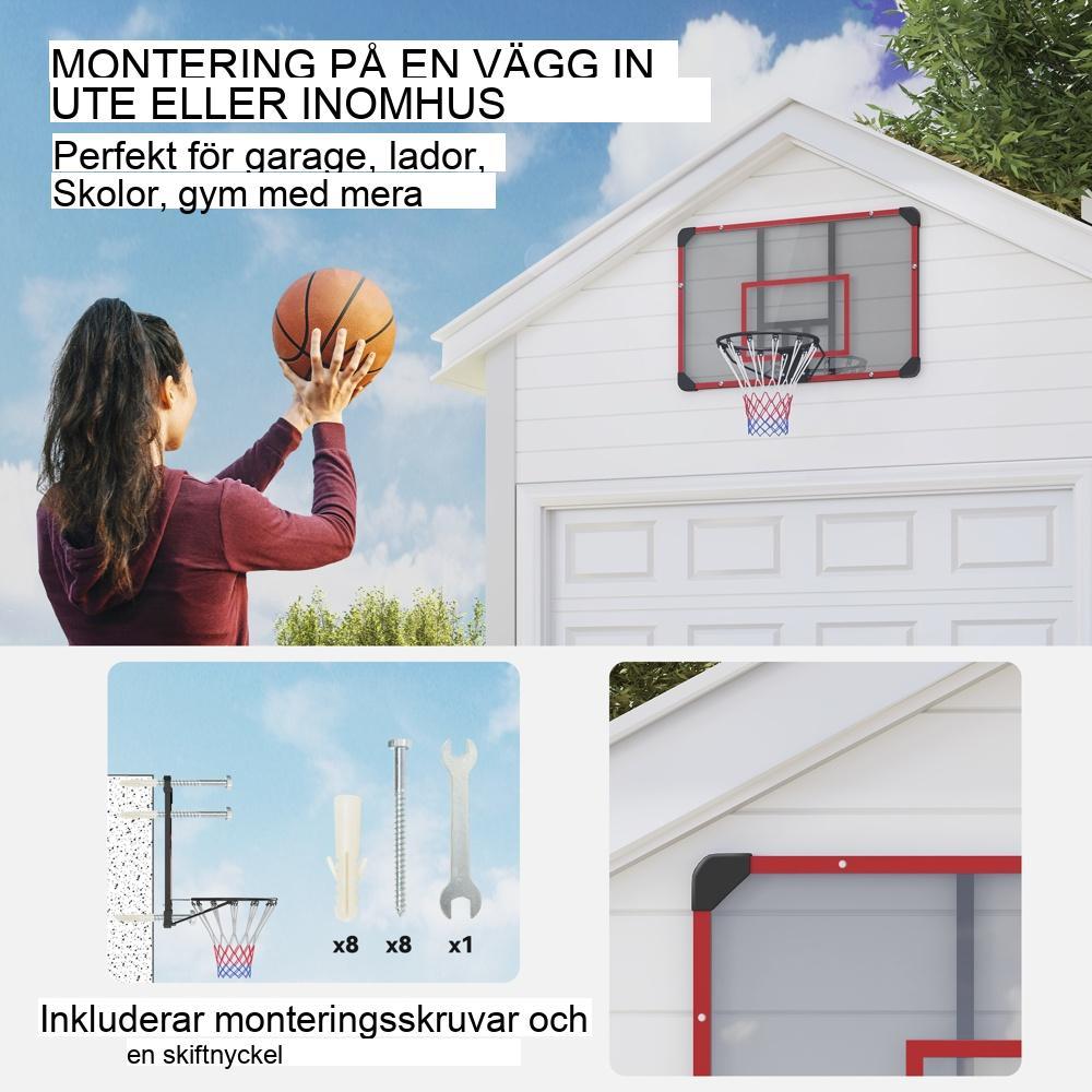 Justerbar höjd Basketbåge i rött stål för inomhusbruk utomhus