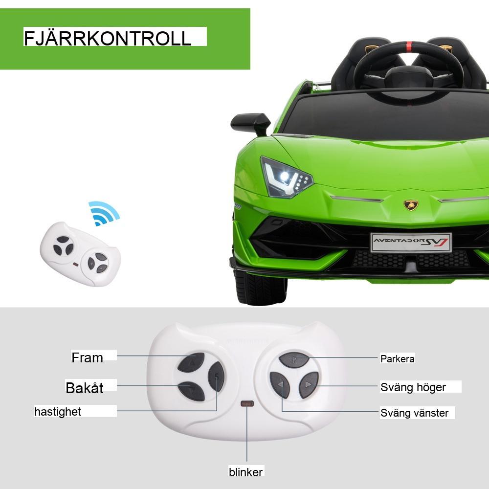 Licensierad Lamborghini Electric Ride On Car för barn 3-8 år med fjärrkontroll