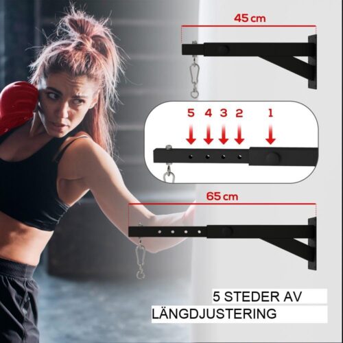 Justerbar Heavy Duty Boxningssäck Väggfäste Hållare för Fitness Training