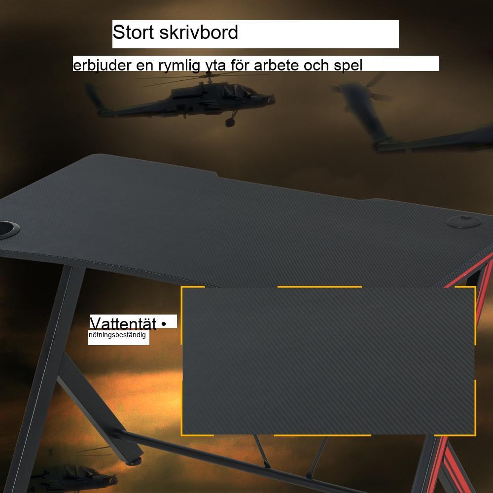 Spelbord med hörlurskrok och mugghållare – Black Steel MDF