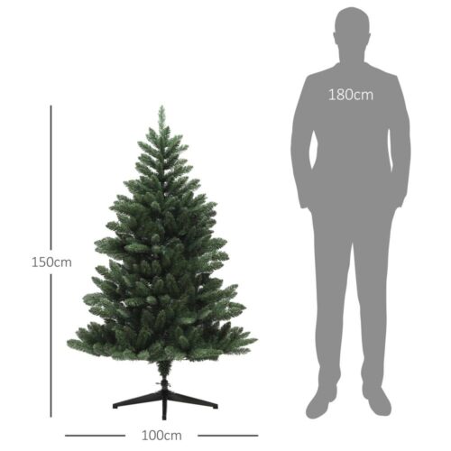 Naturtrogen 565-tip vikbar konstgjord julgran – 150 cm, flamskyddad