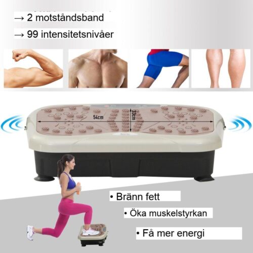 Vibrationsplatta Trainer med 99 nivåer, LED-display och musikfunktion