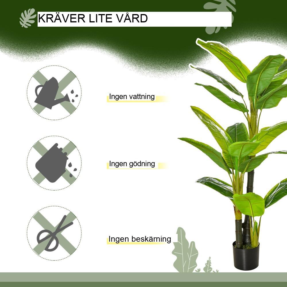 Realistiskt 150 cm artificiellt bananträd – Inomhus/Utomhusdekor
