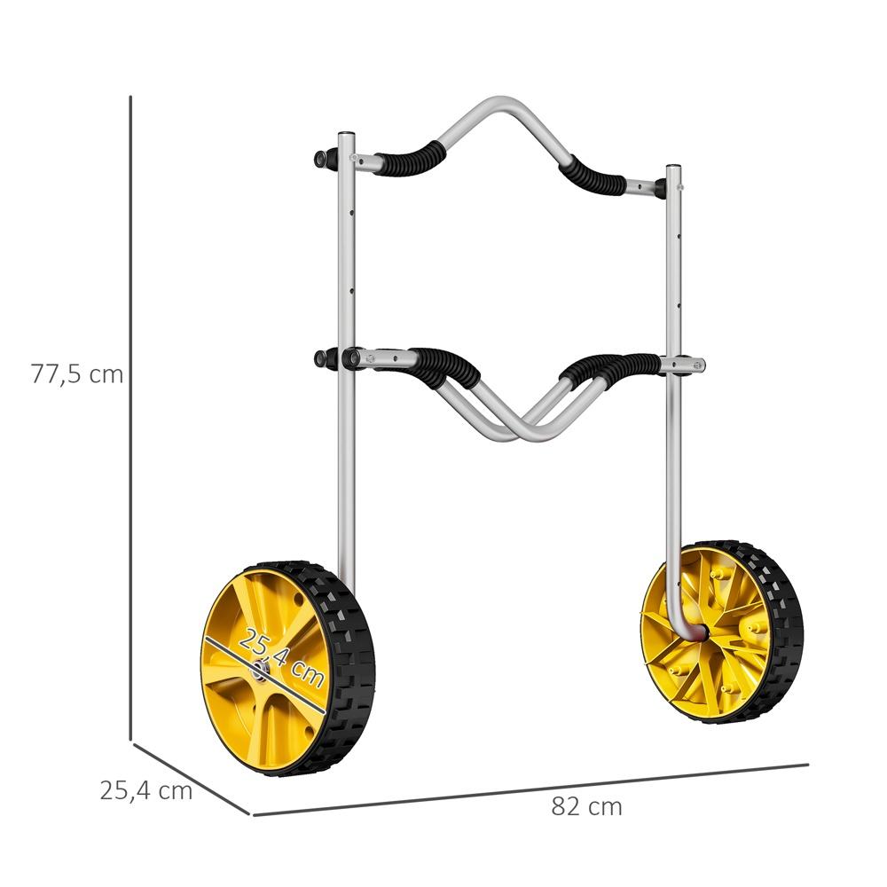 Justerbar kajakvagn – aluminium, terrängdäck, 75 kg kapacitet